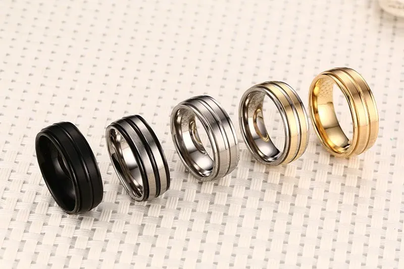 Bands Black Men Ring 100% Titanium Carbide Men's Jewelry Wedding Bands Classic Boyfriend Gift