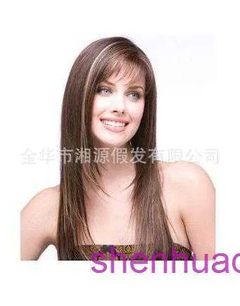 Wig Wig Wig Peli di alta qualità Store online 23 capelli ricci Centro femminile Slitto Fibra sintetica Long Full Head