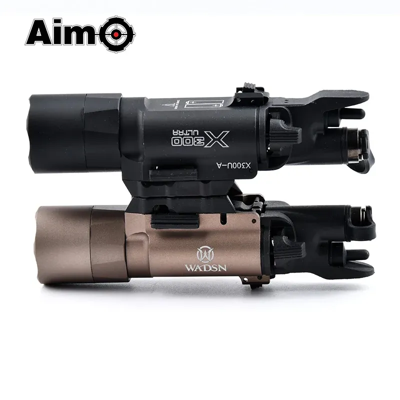 Scopes Wadsn X300U Flashlight Fit 20MM Picatiny Rail X300 X400 end cap With an constant momentary Switch Hunting Weapon Scout Light