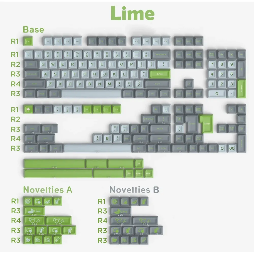 Akcesoria Daye 172 Keys KeyCap Lime SA Profil Formowanie TwoColor odpowiednie dla różnych układów mechanicznych 68/75/960 Układy