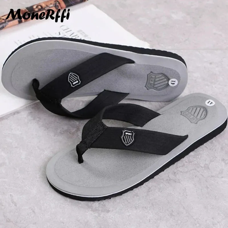 Casual Slippers For Men Flip Flops Beach Sandals Summer NonSlip Flat Slides Indoor House Shoes Male Slipper Man 240416