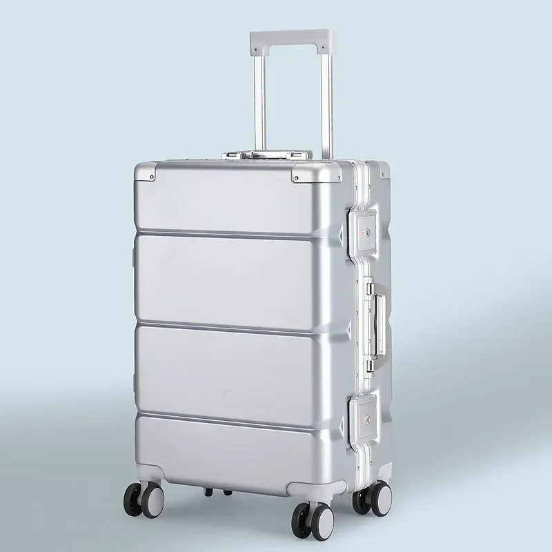 Luggage Cabin Luggage 24 26 28" Aluminum Frame Large Capacity Trolley Case 20 22 Inch Men Travel Password Boarding Box Rolling Suitcase