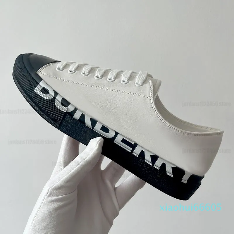 2024 schoenen luxe kalfsleer reliëf lederen gepatchte nylon trainers platform casual sneaker