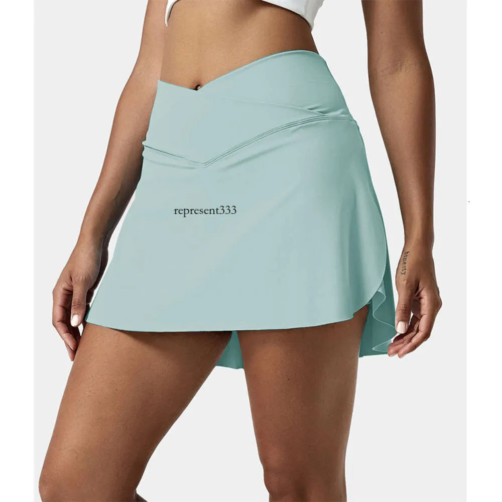 Shorts Lulumon Shorts Tennis in vita con la gonna corta sport anti -walking ad alta elastica per donne