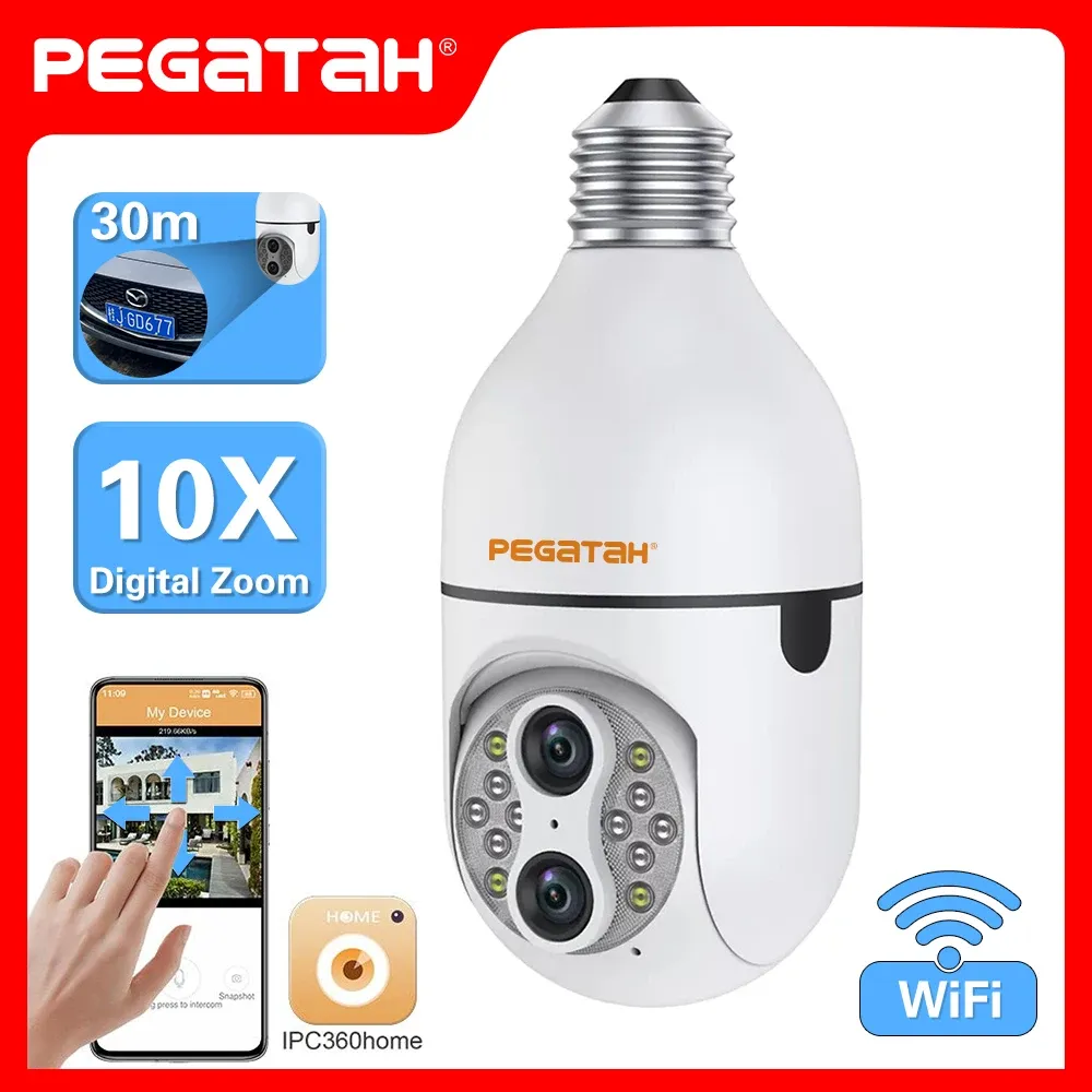 Kameror Pegatah 1080p WiFi Surveillance IP Camera Night Vision Fullfärg Automatisk spårning Vattentät utomhusdukalins PTZ -kameror