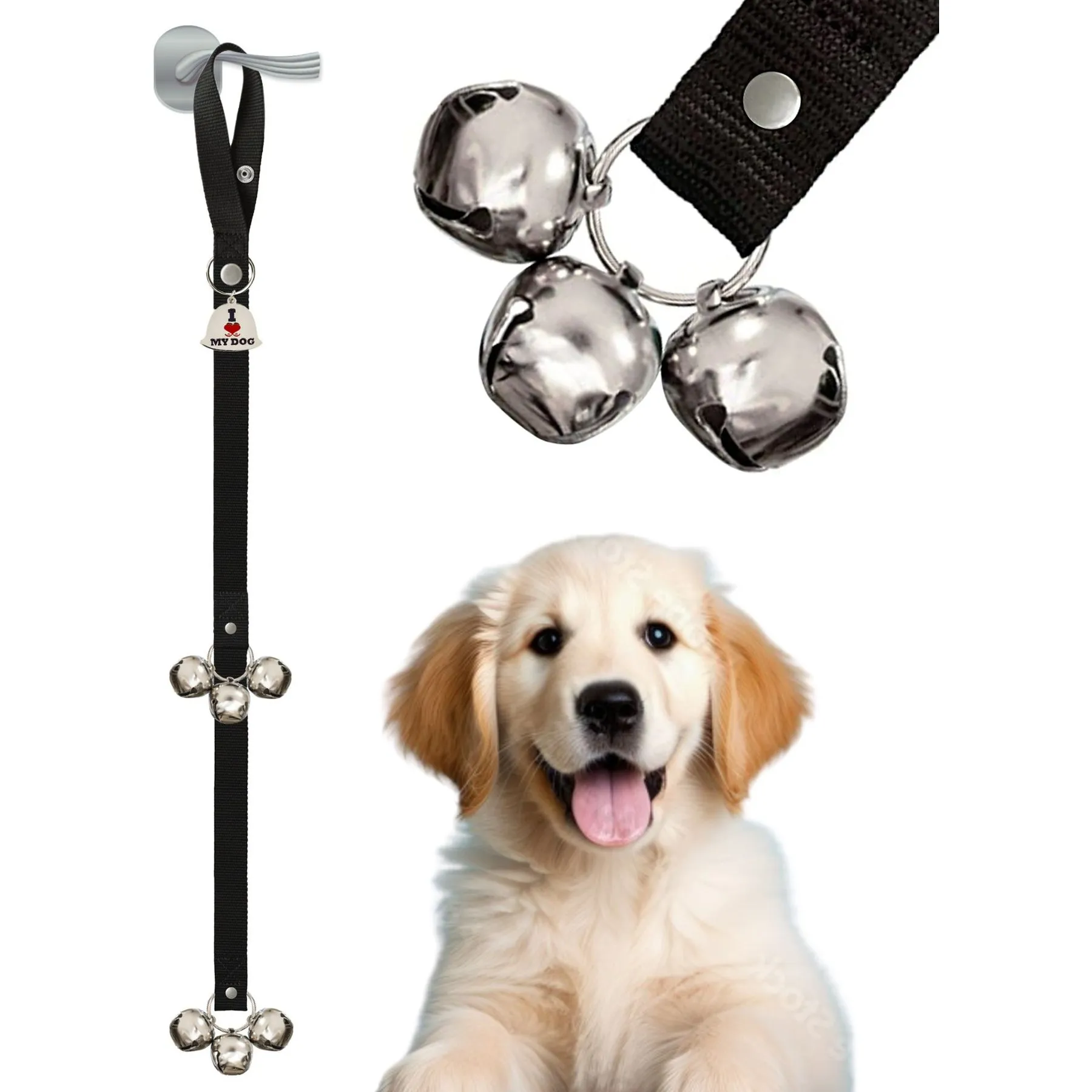 PoochieBells Dog Doorbell - Handcrafted Potty Training Bells (Sahara Plaid)