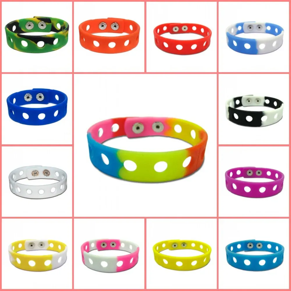 Bangle Free DHL 500st Mixed Color Fashion Silicone Armbands Armband Bands Wholesale For For Shoe Charms 18cm Kids Xmas Gift