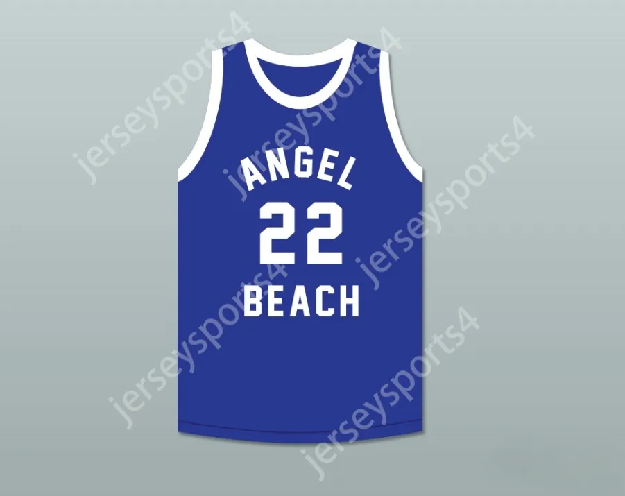 Пользовательский номер number number mens Youth/Kids Brian Schwartz 22 Angel Beach Gators Blue Basketball Jersey Porky Top Top Snatched S-6xl