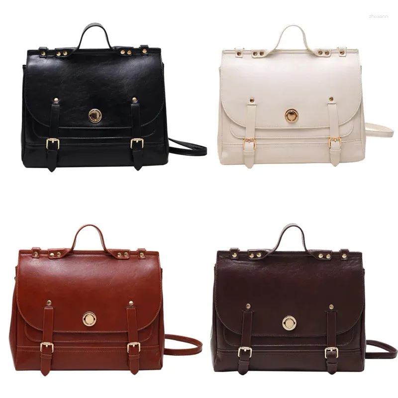 Borse per la scuola Fashion Vintage Style Women Backpacks Borse femminile Ladies Artificial Leather Lock Shole