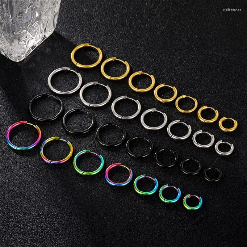 Hoop Earrings Design Simple Stainless Steel Trend Glaze Coil Arc Titanium Earring For Fashion Men Women Jewelry