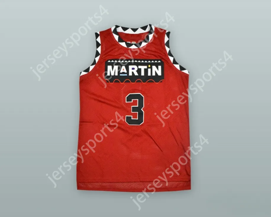 Aangepaste naamnummer Heren Jeugd/Kinderen Gina Waters-Payne 3 Martin Red Basketball Jersey Top gestikt S-6XL