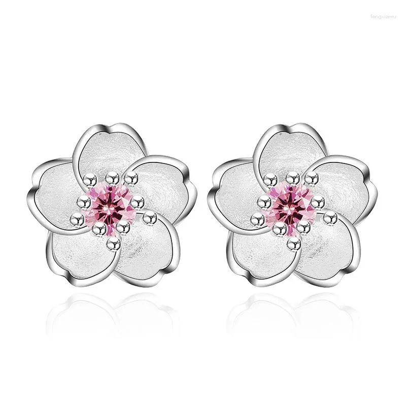 Stud Earrings Korean Style Flowers For Women Dropping Crystal Earring Girls Pretty Jewelry Gifts