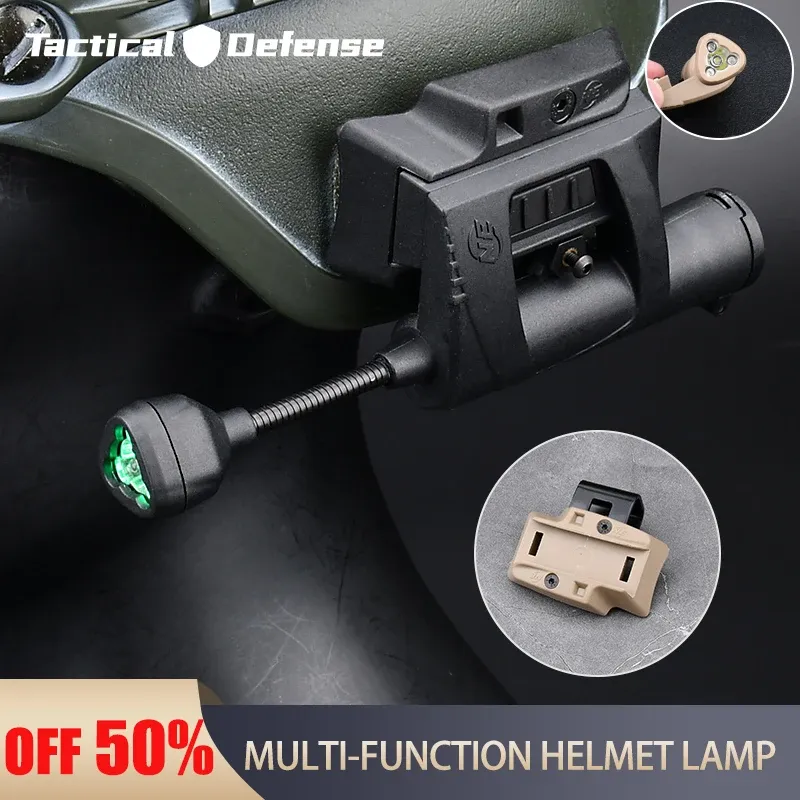 Scopes Mpls Tactical Helmet Light Charge 4 Modes Green Red IR Laser Lamp Airsoft Military Fast Helmet Energy Saving Hunting Equipment