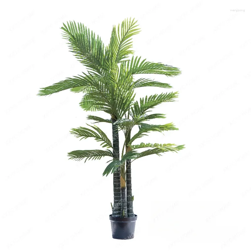 Dekoratif çiçekler büyük simülasyon areca palmiye sahte ağaçlar yeşil bitki zemin bonsai kapalı peyzaj dekorasyon süsleri