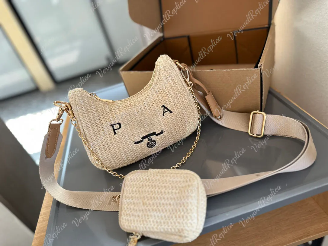 Straw torba Raffias Beach Large Tote Luxurys Projektantka Woody Weave Shopper ramię pochette szydełka torby damskie męskie torebki crossbody crutch clutch torebka vr37