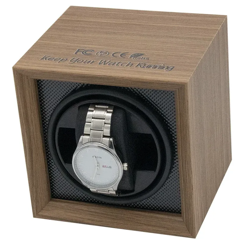 Kits Watch Winder voor automatisch horloges USB -vermogen gebruikt Wereldwijd Mute Mabuchi Motor Mechanical Watch Electric Rotate Stand Box Wooden
