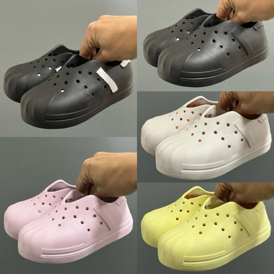 kids Sandals Superstars Toddler Boys Girls Shoes Children Youth Slip-On Sneakers Black White Yellow Pink Grey Size eur 24-35 C2vq#