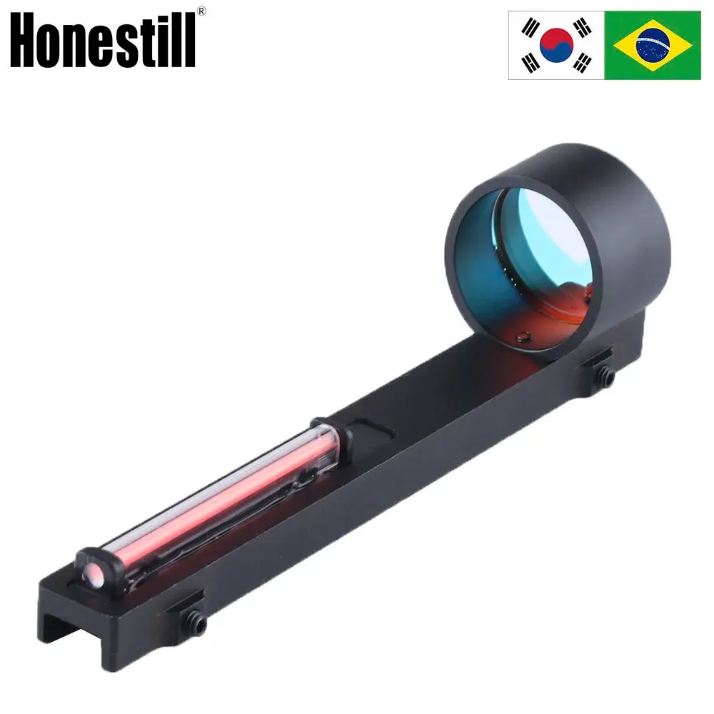 Scopes Tactical 1x25 Red Fiber Red Dot Sight Holographic Collimator Scope Fit Shotguns Rib Rail Hunting Shooting Sight
