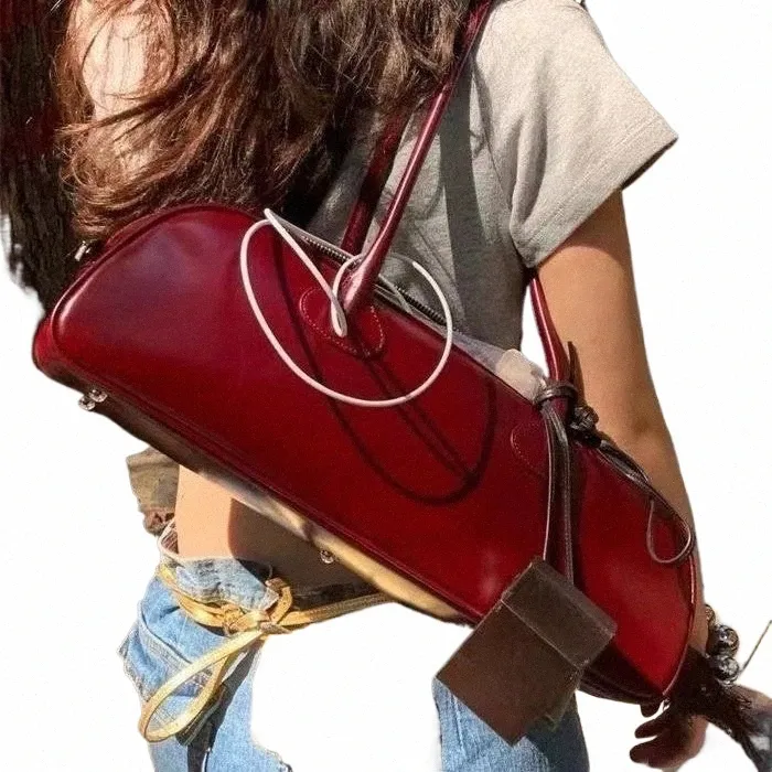 high-capacity Shoulder Bags for WomenLady PU Underarm Bag Fi Solid Popular Tote Bag Classic Bolsos Commuter All-match B5Kv#