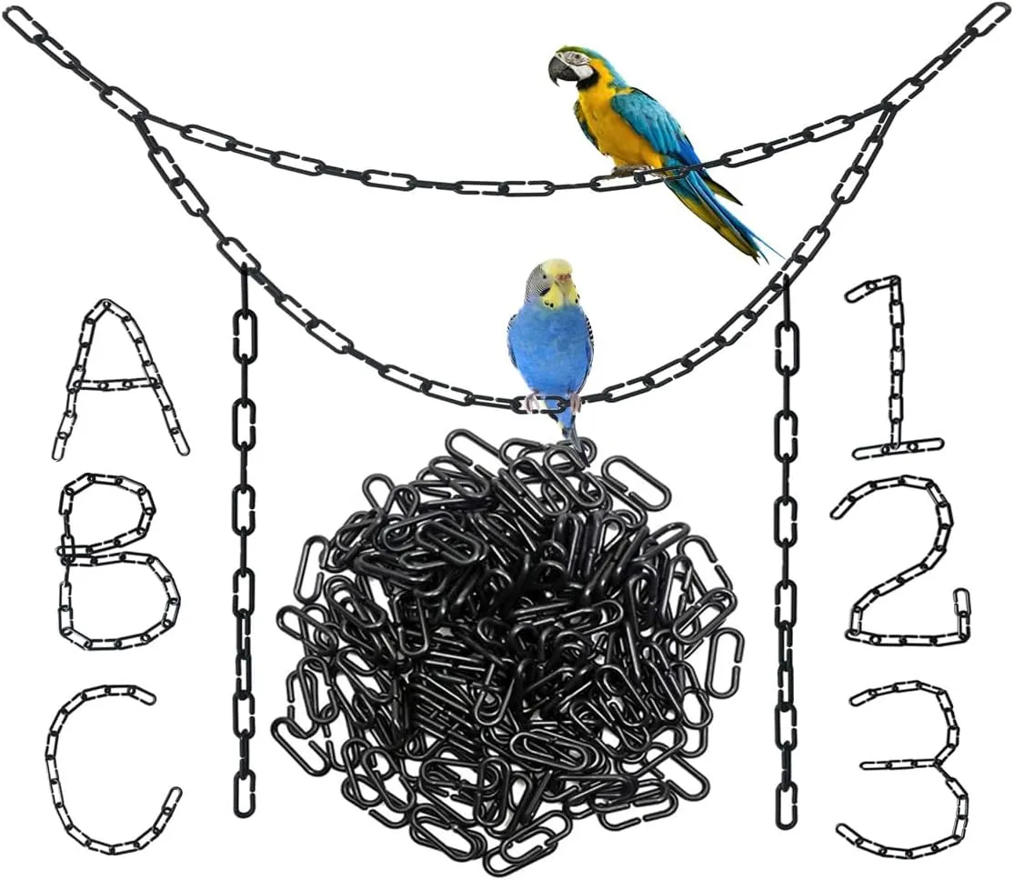 200-Piece Colorful Plastic Chain Links: Versatile C-Clips for Bird Cage ...