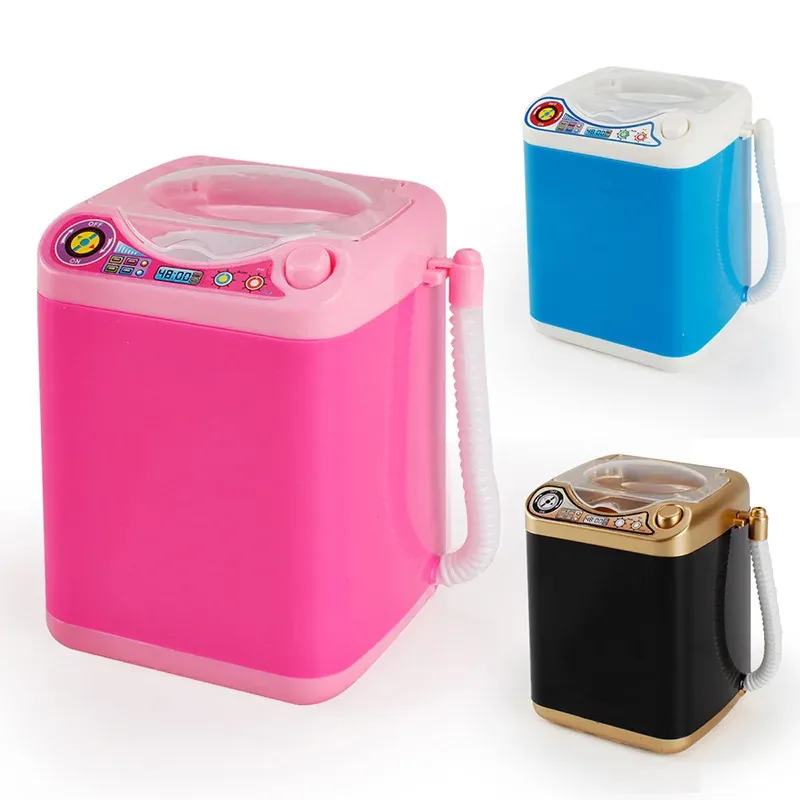 Grooming Mini Electric Washing Machine Children Pretend Role Play Makeup Brush Cleaner Device Educational Toys