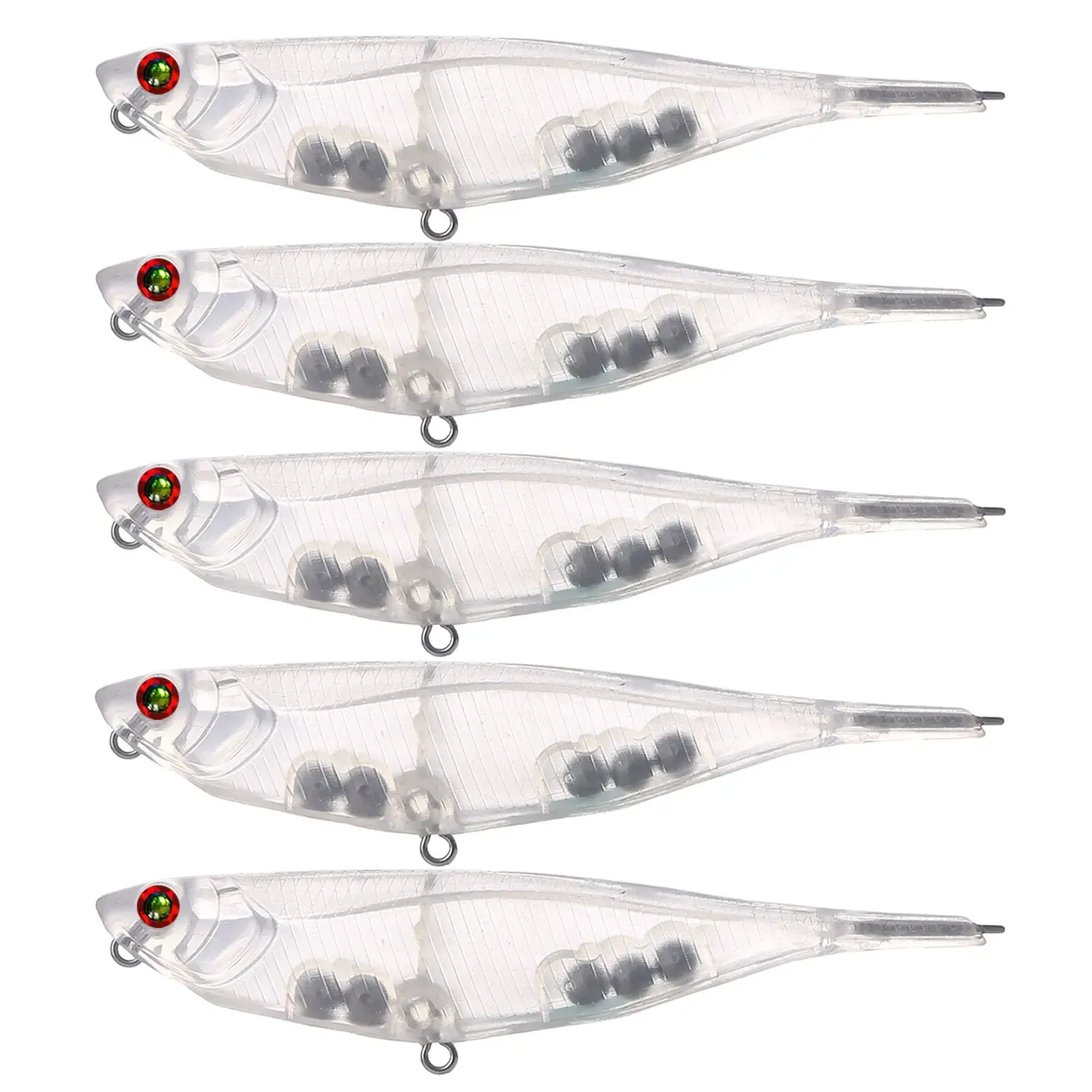Accessori Pesca esche vuote 20 pezzi/lotto 10 cm 8,7 g esche non verniciate esche in plastica trasparente esca fai -da -te embrioni di pesce per spigola