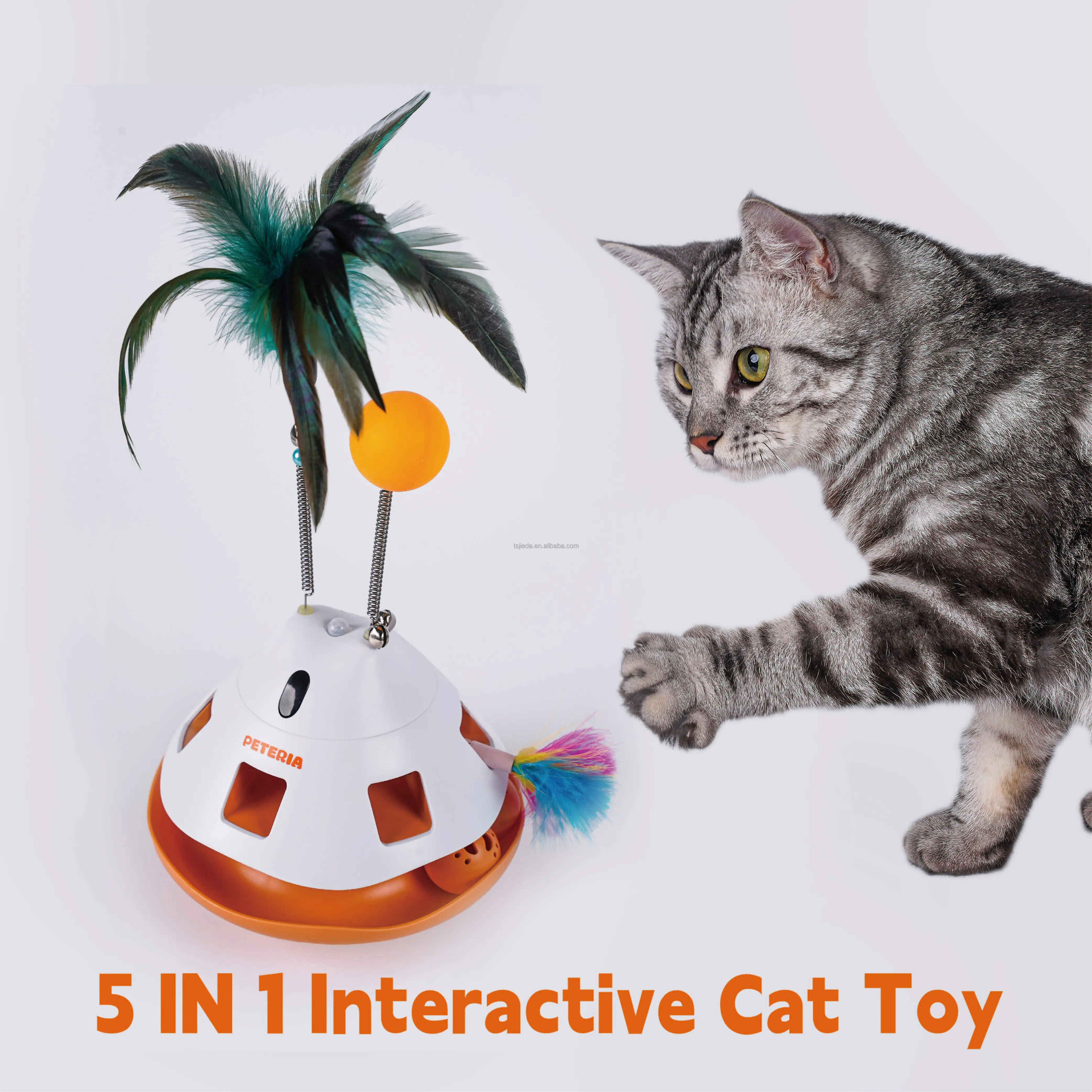 Automatic Cat String Toy Electronic Pet Toy Plastic Interactive Robot ...