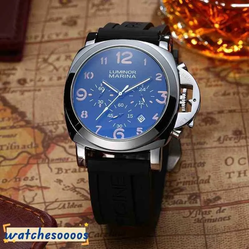 Topp lyx varumärke Panerai Men's Fashion Watch Silicone Strap Datu