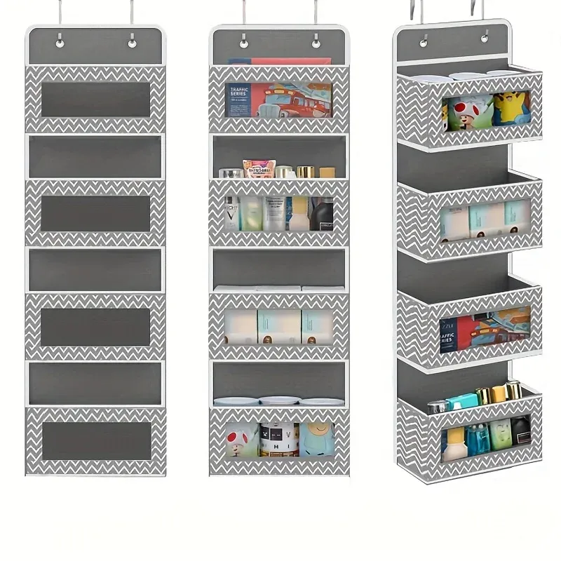 Rangement 1pc 4tier de porte accrochée Rack de rangement monté, grande capacité sur la porte de rangement suspendue pour stocker les cosmétiques, jouets