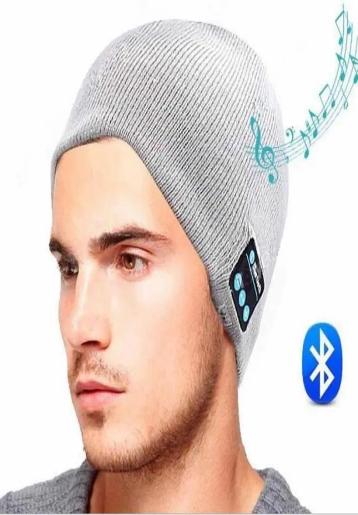 Nya mjuka varma mössor Bluetooth Music Hat Cap med stereo -hörlurar Headset Högtalare Trådlösa Mic Hands for Men Women Gift M651952925