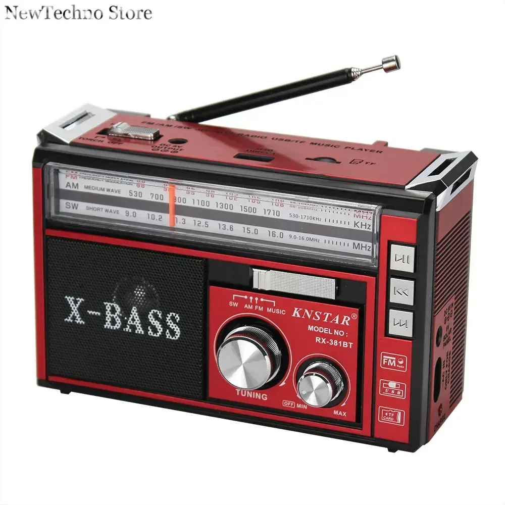 Rádio RX381BT Tripleband Radio Vintage Plug -in Portable Plug -In Bluetooth Alto