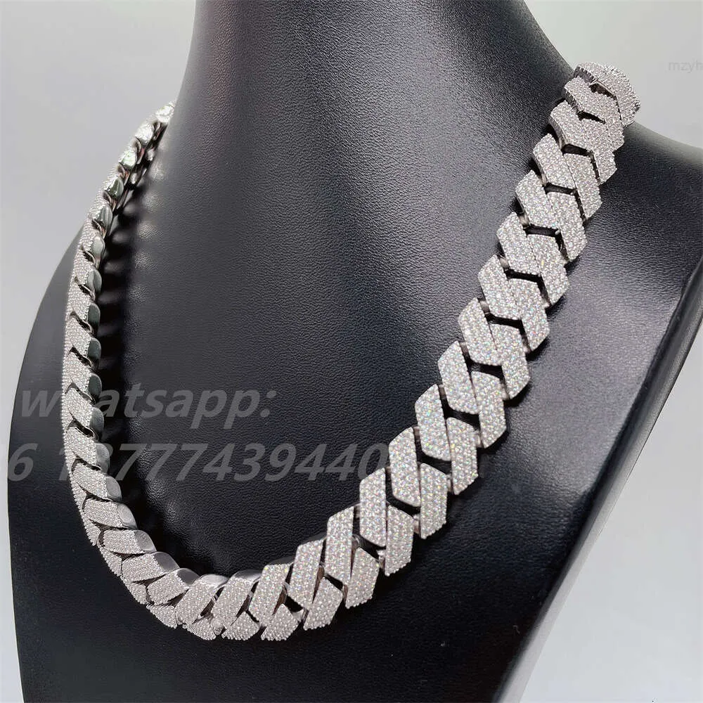 Luxury Mens Diamond Armband Cuban Link Necklace S925 Moissanite Pass Test