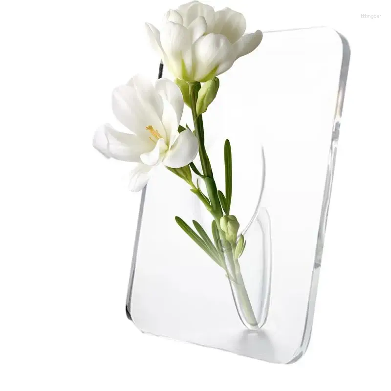 Vases Po Frame Shaped Flower Vase Elegant Transparent Multifunctional Desk Organizer Modern Centerpieces Tabletop Decoration