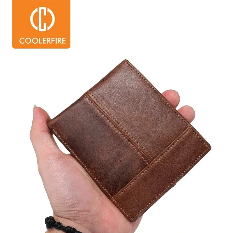 Portfele torebka dla mężczyzn oryginalne skórzane portfele mężczyzn cienkie męskie karty portfela uchwyt Cowskin Soft Mini torebki PJ002