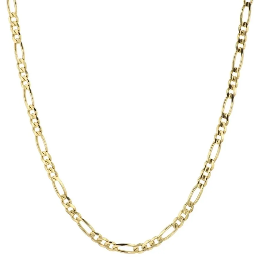 14k gult guld solid 2 mm tunn kvinnors figaro -kedjelänk halsband 18 286n