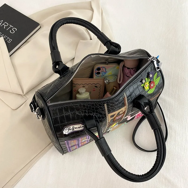 DHgate Embroidered Canvas Crossbody Bag for Women Designer Leather Satchel Luxury Purse Handbag Bags Luggage Accessories