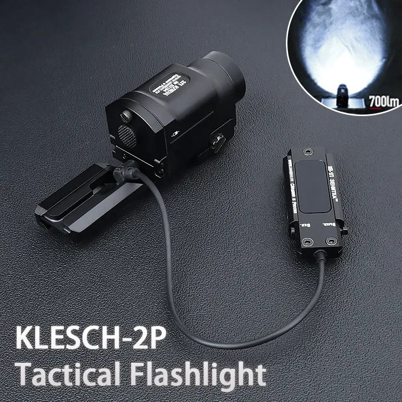 Scopes Tactical Metal Flashlight Klesch 2p Aksd Zenitc Arme Airsoft Light K2P LED WHITE strobe de chasse extérieur.