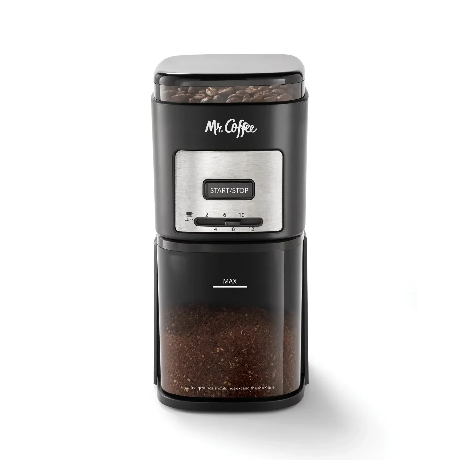 Broye de café 12cup Automatic Burr Grinder Black Precision Grinceing pour tous les types de café dans le broyeur de café noir.