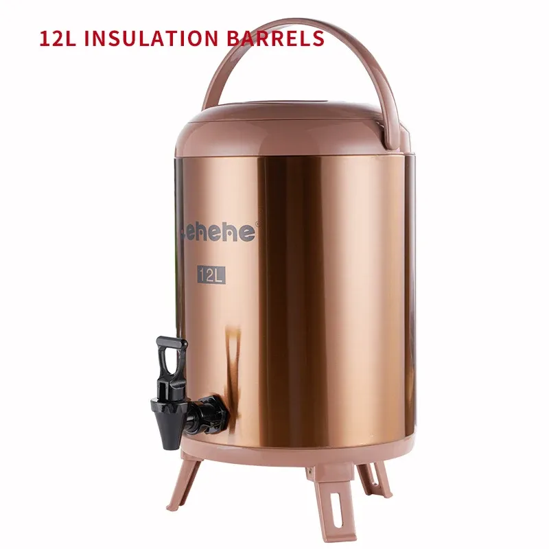 Prozessoren rostfreier Stahlisolierung Barrel 12 -Liter -Isolierbehälter Heißwasser/Soja -Milch/Milchte Isolierung Eimer