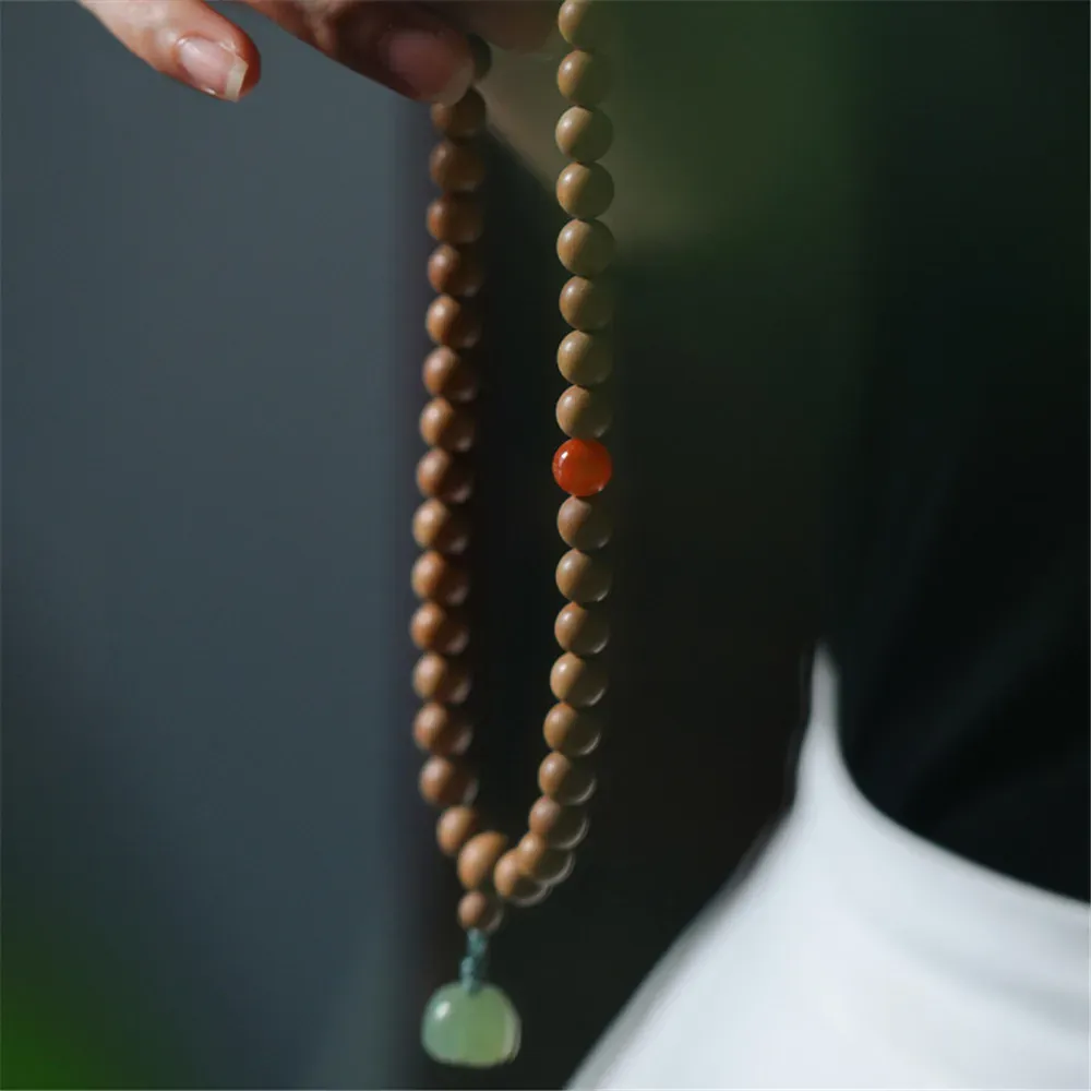 STRANDS NATUURLIJKE SANDALWOODS KRIJKEN DUBBELE CIRCLE BRICKELBELEK AVENTURINE JADE LOTUS HANDER Vrouwen Boeddha kralen Rosary Vintage Charm Jewelry