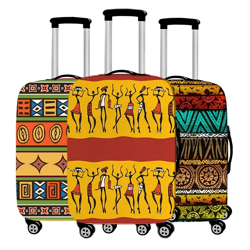 Acessórios Afro Pattern Print Print Luggage Cobra para viagens Africa Brown Women Saytcase Tamas