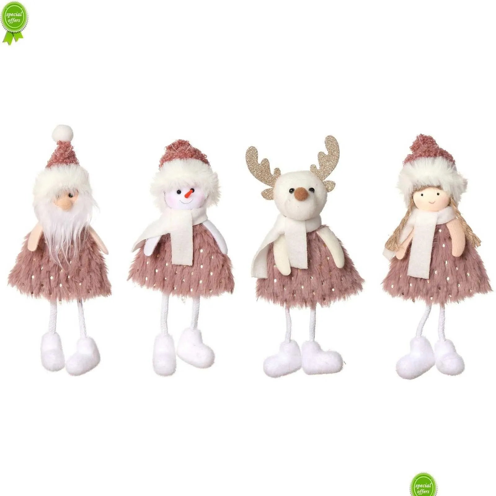 Decorações de Natal Árvore pendente de pendente Elk Santa Snowman Pink Doll Christma Decoração Merry Decor Presente Xmas Noel Navidad Favor Delive Delive Dhgys