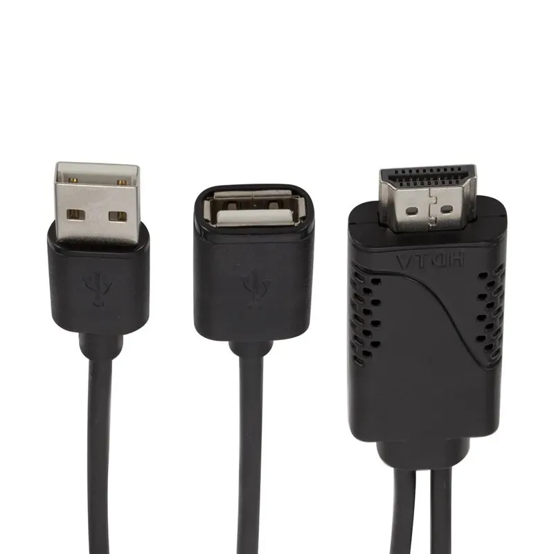 Nouvelle femelle USB Femelle USB à HDMI compatible masculin 1080p HDTV TV Digital Ad Adapter Cable Cordon de convertisseur de câble pour iOS Android pour USB Femme à