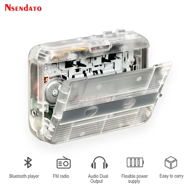 Player Personal Plastic Cassette Tape Misic Adattatore Player Bluetooth Bluetooth STERO FM Radio Cassette Transmit Converti con Autorev