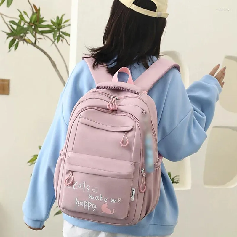 Skolväskor kvinnor stor kapacitet mode söt ryggsäck för tonåring primär student casual flicka skolväska koreansk bokpaket rese väska