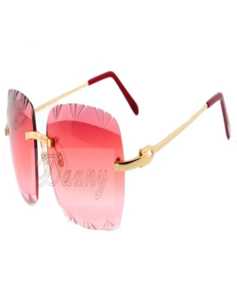 19 Ny färggraveringslins av hög kvalitet snidade solglasögon 8300765 Casual Ultralight Metal Mirror Legs Solglasögon Storlek 561817384495