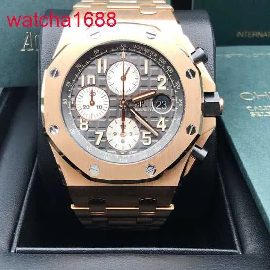 MENSE AP WRIRY Watch Royal Oak Offshore Series 42 mm Calendrier Timing Red Devil Vampire Automatic Mechanical Steel Rose Gold Fashion Men's Watch 26470OR.OO.1000OR.02