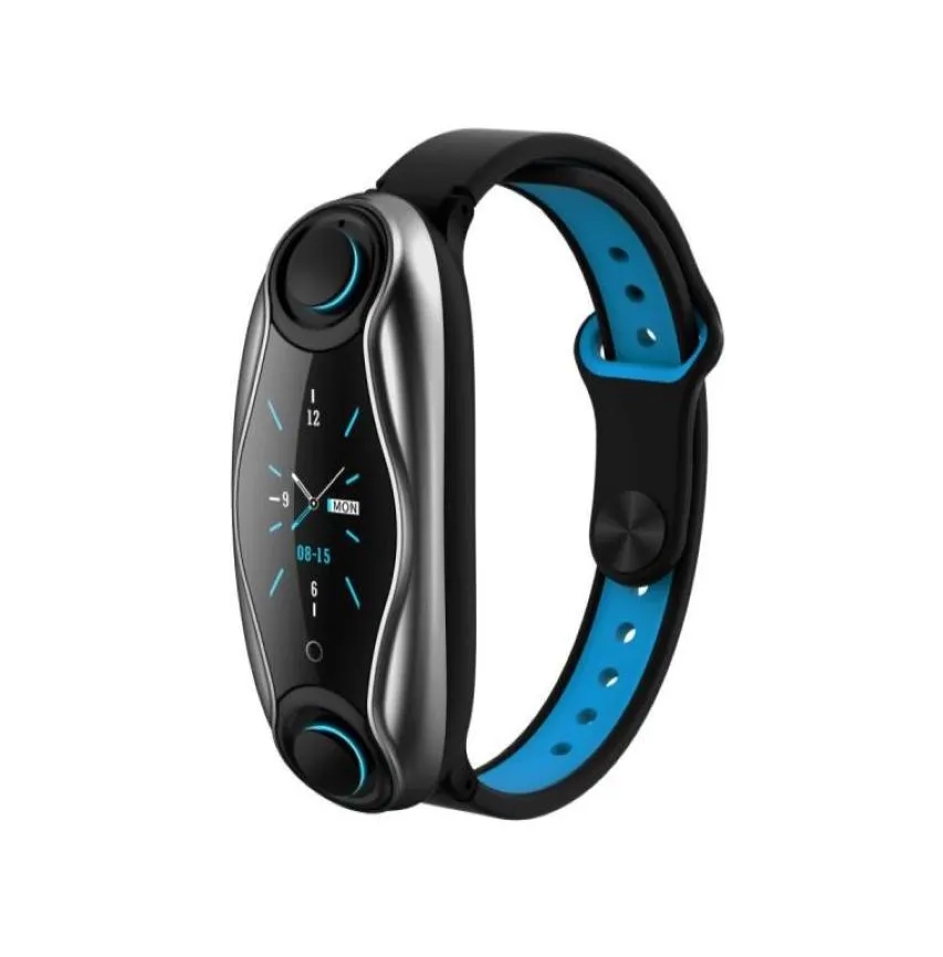 Newest T90 Smart Watch TWS Bluetooth Earphone Heart Rate Monitor Smart Wristband Long Time Standby Sport Watch with Earbuds24454417260397