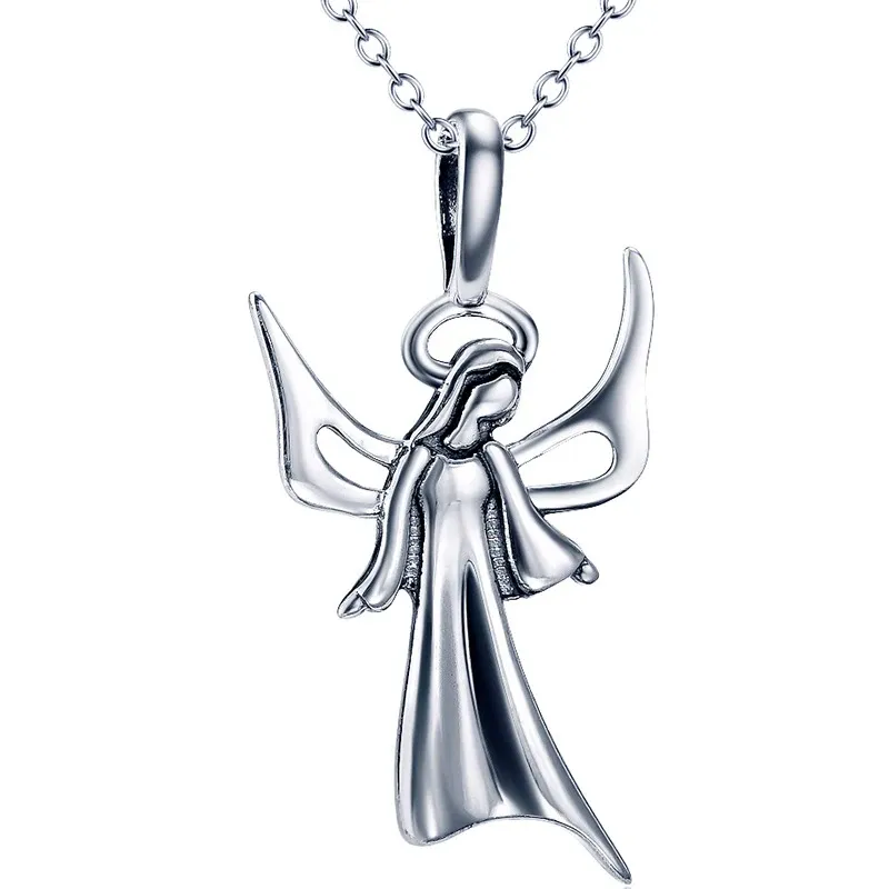 Kettingen Vintage Black S925 Sterling Silver Christian Angel Maagd Maria Pendant Jewelry ketting