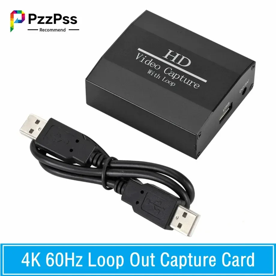 Lens 4K 60Hz Loop Out HDMICompatbe Capture Card Audio Video Recording Plate Live Streaming USB 2.0 1080P Grabber For PS4 Game Camera